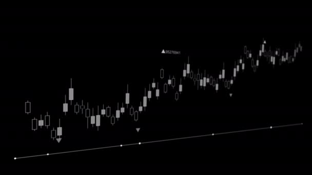 Kriptovaluta Tőzsdei Indexek Vonalkódgrafikonja Táblázata Animáció Zökkenőmentes Hurkolás Videó Háttér — Stock videók