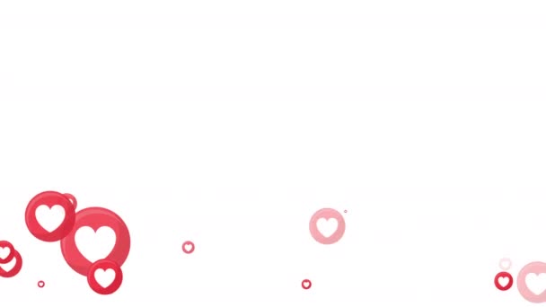 Animación Como Iconos Fondo Movimiento Redes Sociales Corazón Animado Estilo — Vídeo de stock