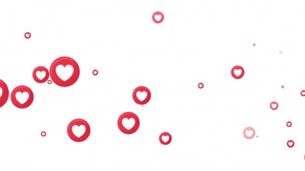 Animasjon Som Ikonenes Bevegelsesbakgrunn Sosiale Medier Levende Animert Hjerte Hvit – stockvideo