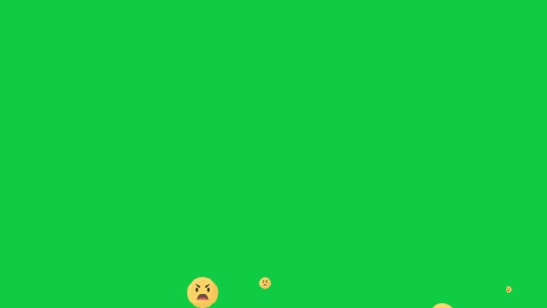 Emoticon Reaction Cartoon Emoji Icons Motion Video Background Social Media — Stock Video