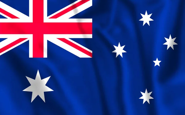 Close up of Australian flag. Australia flag blowing in the wind. – stockfoto