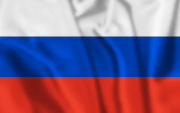 Russia flag blowing in the wind. 3d illustration. — стоковое фото