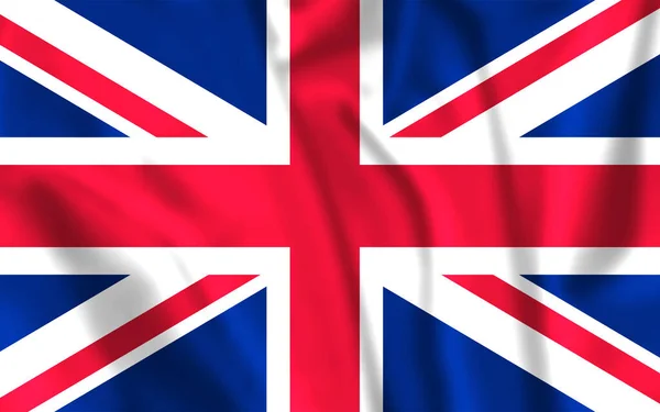 Great Britain, United Kingdom flag with waving fabric texture — ストック写真