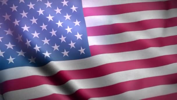 American Blowing Flag Video Motion Loop United States Usa Flag — Vídeo de Stock