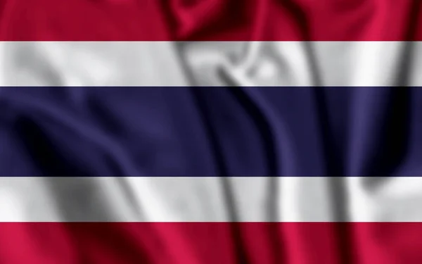 Thailand flag on soft and smooth silk texture — Stock Photo, Image