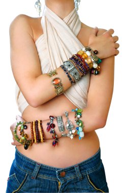Girl with bracelets clipart