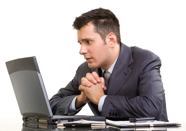 Praying stock broker — Stock Photo, Image