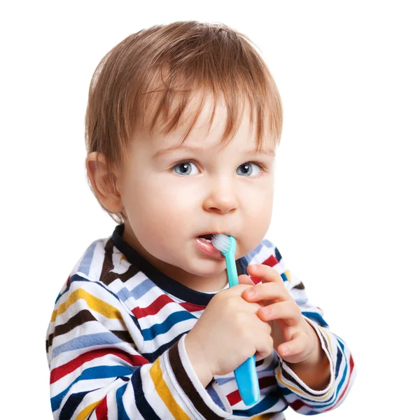 Learning to brush teeth — Stock Photo, Image