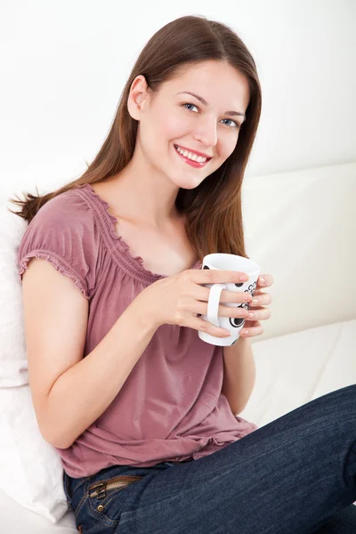 Girl on pillow — Stock Photo, Image