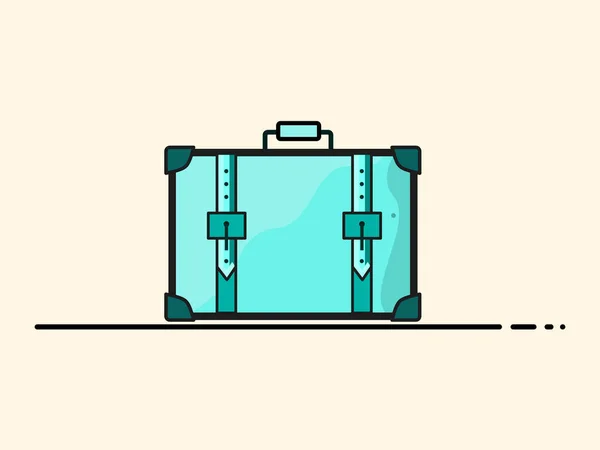 米色背景的茶色旅行箱 — 图库矢量图片