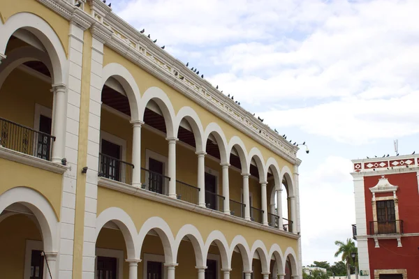 Fachadas Del Ayuntamiento Campeche Coloridas Pintorescas Campeche Mxico Diciembre 2022 — Foto de Stock