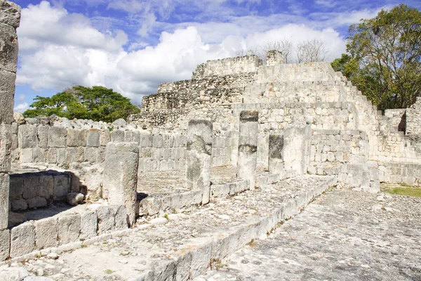 Руїни Кампече Піраміди Едзна Майянське Археологічне Місце Кампече Мексика Грудня — стокове фото