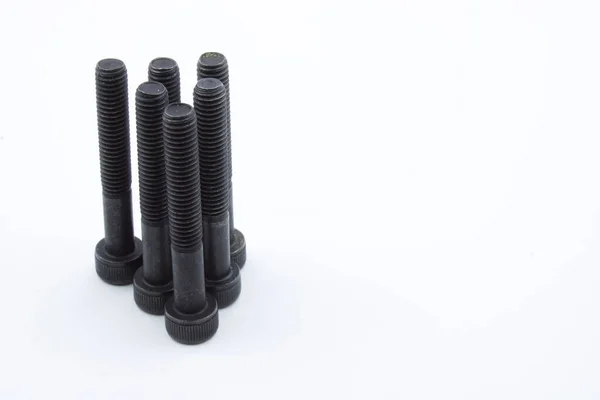Cylindrical Head Allen Screw Black Hexagonal Socket Incomplete Thread Top — Stock Photo, Image
