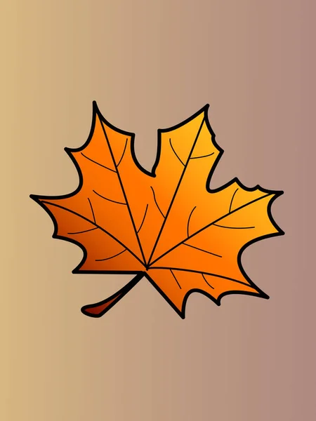 Sepia Autumn Maple Leaf Gradient Background - Stok Vektor