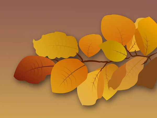 Dry Autumn Leaves Tree Gradient Background — Image vectorielle