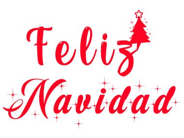 Beyaz arka planda küçük bir noel ağacı olan mutlu noeller tabiri.