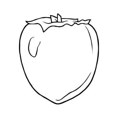 Hurma dış hatları ikonu. Tropikal iklimde yetişen lezzetli ve sağlıklı bir dut. Tasarım ve web için izole edilmiş vektör illüstrasyonu.