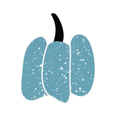 Sonbahar balkabağı. Grunge etkisi olan mavi bir balkabağı. Tasarım ve web için beyaz bir arkaplanda izole edilmiş vektör illüstrasyonu.