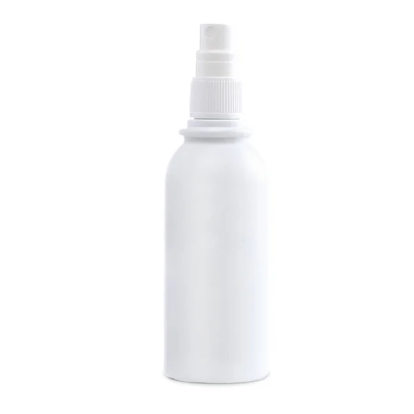 White Cosmetic Medical Bottle Spray Bottle Cap Plastic Container Spray — Stock Photo, Image