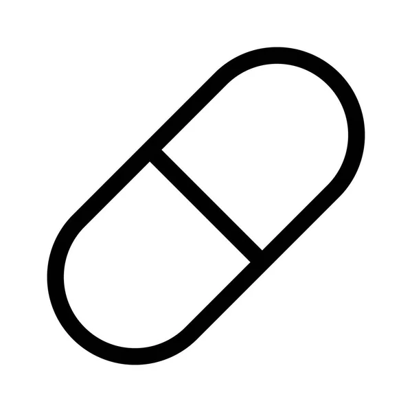 Obrys Ikony Léčivé Tobolky Léky Dávkovací Forma Sestávající Želatinového Krunýře — Stockový vektor