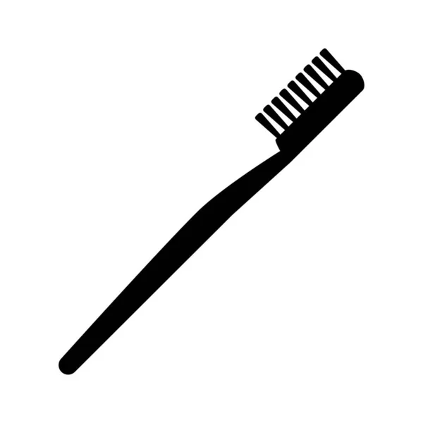 Das Zahnbürsten Symbol Schwarze Silhouette Das Thema Mundhöhlenhygiene Zahnreinigung Vektor — Stockvektor
