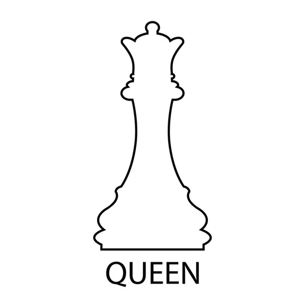 Pieza Ajedrez Queen Esquema Una Pieza Ajedrez Ilustración Vectorial Aislada — Vector de stock