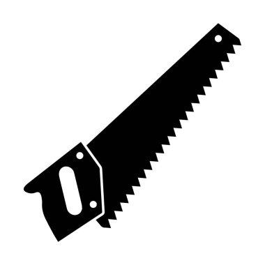 Simgeyi gördüm. Ağaçları, dalları, odunları ve keresteleri biçmek için basit bir yöntem. Tasarım ve web için beyaz arkaplanda izole edilmiş vektör illüstrasyonu.