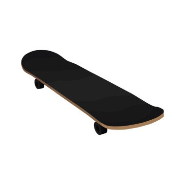 Kaykay mı? Kaykay, sörf yapmak ve çeşitli numaralar yapmak için ses kaykayı ve tekerleklerden oluşan özel bir cihazdır. Tasarım ve web için beyaz bir arkaplanda izole edilmiş vektör illüstrasyonu.