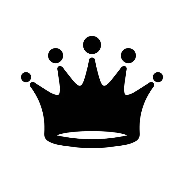 Icône Couronne Silhouette Noire Couronne Une Coiffe Symbole Puissance Monarque — Image vectorielle