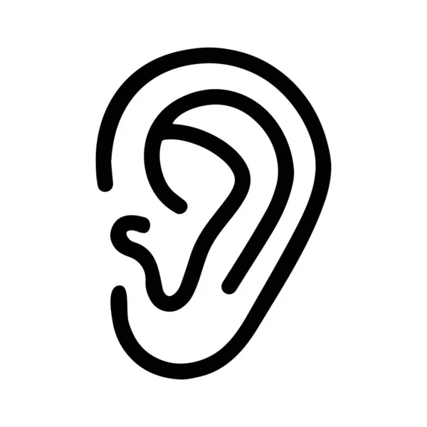 Icon Outlines Human Ear Auricle Part Human Body Vector Illustration — 图库矢量图片