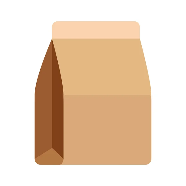 手工包装 褐色米色纸包装 生物包装 生物包装 皮包是用纸制成的产品 在白色背景上孤立的矢量图形 用于设计和网页设计 — 图库矢量图片