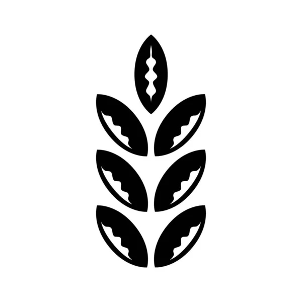 Значок Шипами Силуэт Колоска Зерна Символ Сельского Хозяйства Хлеба Векторная — стоковый вектор