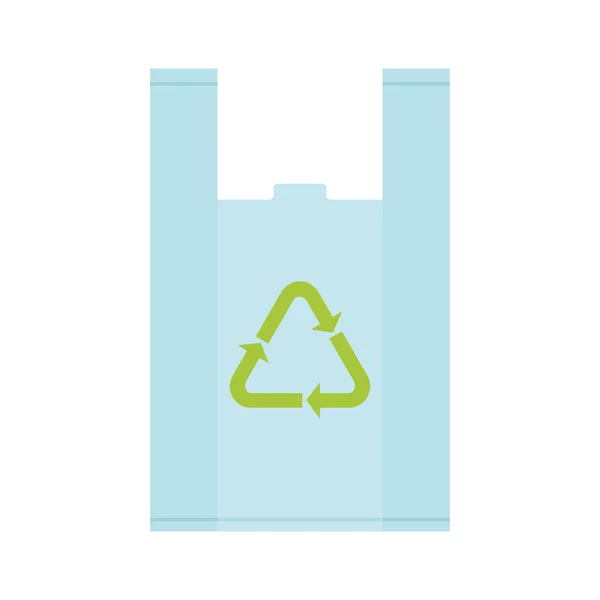 Plastic Zak Met Recycling Symbool Recycling Het Begrip Milieubescherming Vector — Stockvector