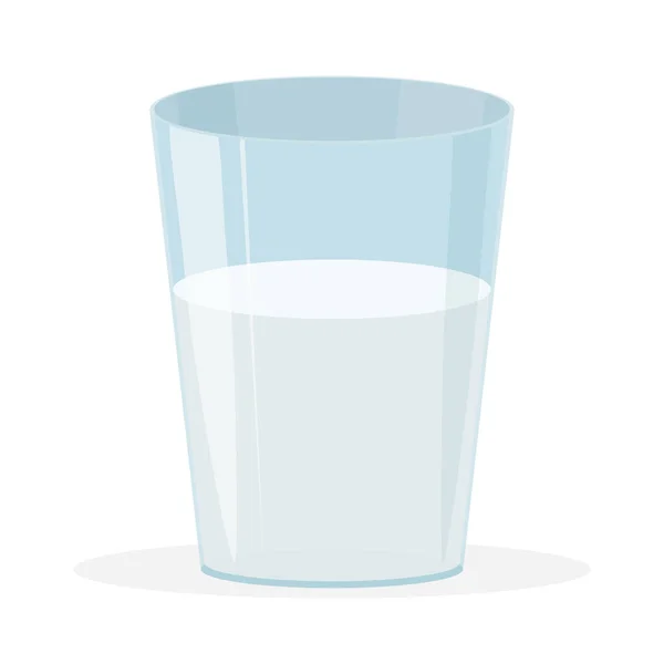 Ένα Ποτήρι Γάλα Ένα Μπλε Γυάλινο Δοχείο Ένα Λευκό Υγρό — Διανυσματικό Αρχείο