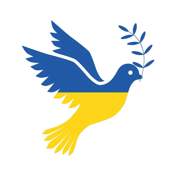 Drapeau Ukraine Sous Forme Une Colombe Paix Concept Paix Ukraine — Image vectorielle