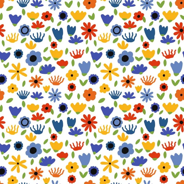 Blommönster Illustration Med Små Blommor Skriv Med Blommor Och Blad — Stockfoto