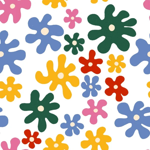 Patrón Superficie Sin Costura Floral Ilustración Con Florecitas Impresión Con —  Fotos de Stock