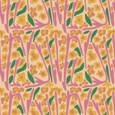 Çiçek deseni. Küçük çiçekli bir resim. Tekstil, baskı, giysi, ambalaj, dekor ve duvar kağıdı için çiçek ve yapraklarla yazdır.