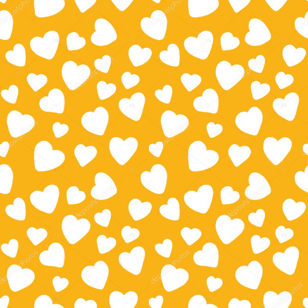 Hand drawn background with hearts. For textiles, printing, clothing, packaging, decor and wallpaper, stories. Modern organic shapes  and lines. Simple hearts seamless pattern.