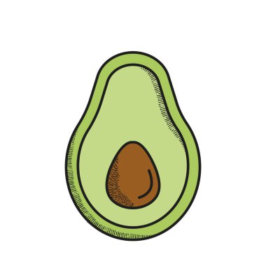 dilim vektör avokado retro biçimi