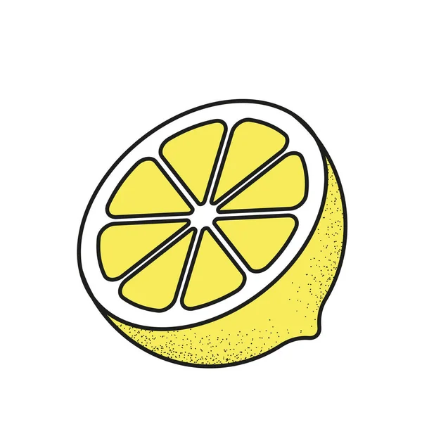Kumpulan Lemon Diisolasi Pada Latar Belakang Putih Ilustrasi Vektor - Stok Vektor