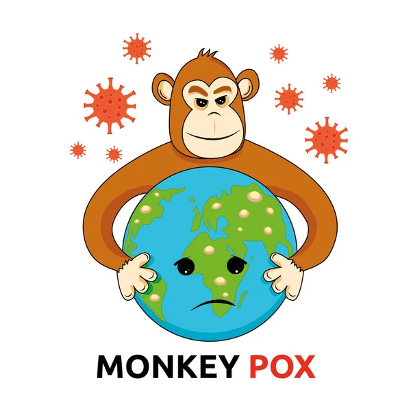 Kötü maymun dünyayı tutuyor, maymun çiçeği