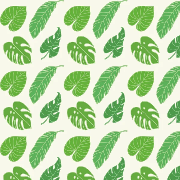Egzotik palmiye yaprakları olan tropik, pürüzsüz bir desen. Vektör illüstrasyonu.
