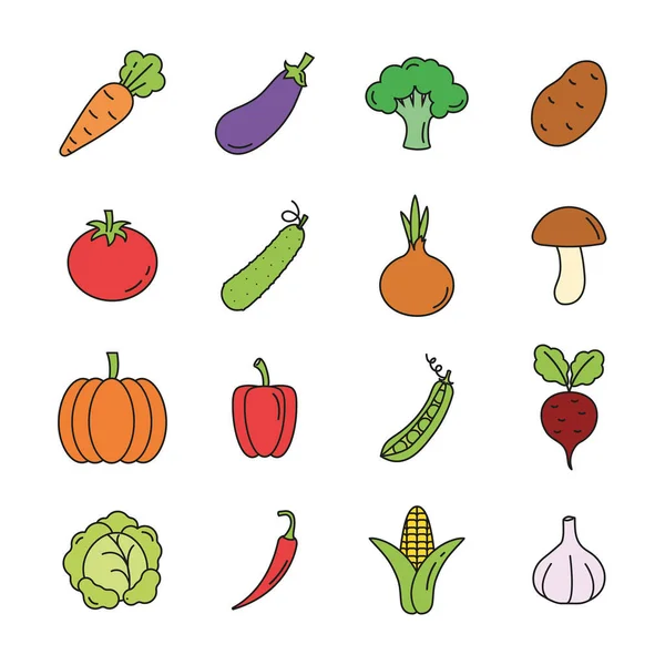 Set of veggies icon. vegetarian, vegetable pack symbol template for graphic and web design collection logo vector illustration