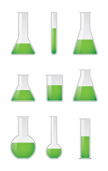 Vektor-Set für chemische Reagenzgläser — Stockvektor