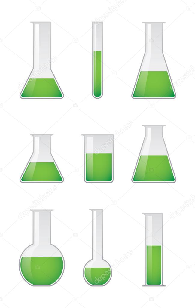 Chemical test tubes vector set
