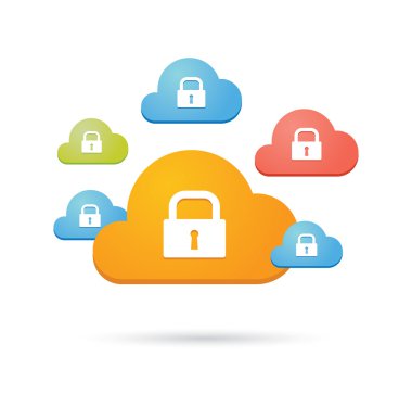 simgeleri ile renkli bulutların bileşimi