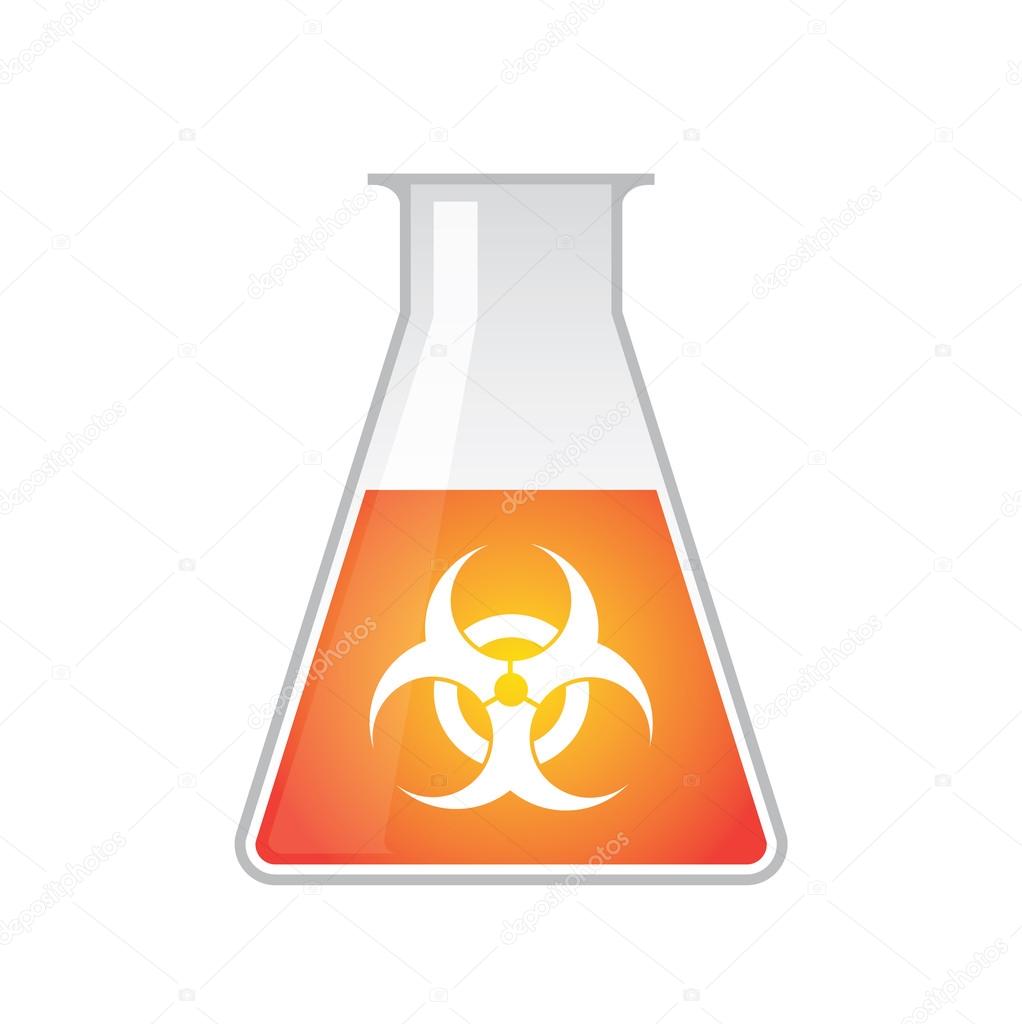 Chemical test tube with biohazard icon