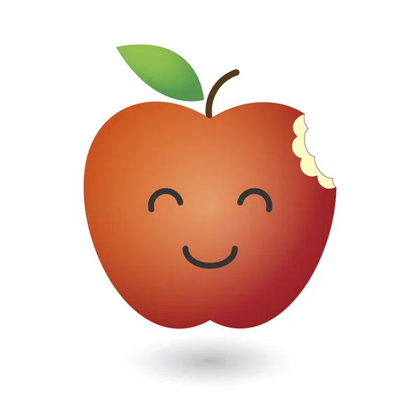 Иллюстрация милого красного свежего яблока — стоковый вектор