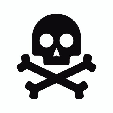 izole korsan kafatası simgesi